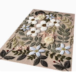 Tapis en velours brodé de fleurs et de cristaux pour salon, table basse, anti-poussière, facile d'entretien, tapis doux pour la maison, vente en gros, livraison directe - Product Image 1