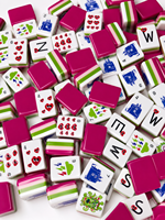 Tuiles de Mahjong de Luxe Patriotiques - Motif Drapeau Américain & Tennessee, Ensemble de Tuiles Orange TML, Coffret Cadeau, Durables et Écologiques