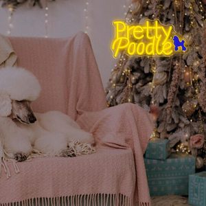 USB Thay Đổi Độ Sáng <span class=keywords><strong>LED</strong></span> Pet Dog Neon Ánh Sáng Cửa Hàng Poodle Động Vật Phòng Tường Trang Trí Nội Thất Poodle Grooming Salon Trang Trí Nội Thất Món Quà Khá Poodle Neon Dấu Hiệu - Product Image 2