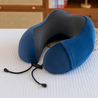 Oreiller de cou en mousse à mémoire de forme Portable pliant coloré oreiller de refroidissement pour voiture avion Kits de voyage avec boîte EVA