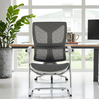 Chaise de bureau de direction moderne de luxe entièrement en maille avec cadre en acier pour salle de formation, salle de réunion, salle d'attente, lecture