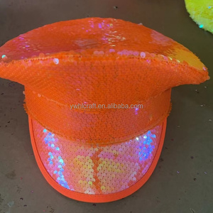 HLC Compra Gorro de Capitán con Lentejuelas Rojo, Verde, Rosa, Dorado, Naranja y Amarillo de los Años 80 para Disfraces, Fiestas y Decoración de Festivales - Product Image 1