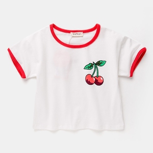 Offre Spéciale enfant <span class=keywords><strong>vêtements</strong></span> fille logo personnalisé fruits du métier à tisser cerise imprimé t-shirts - Product Image 2