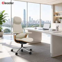 Chaise de bureau exécutive en cuir ergonomique à dossier en S, avec contrôle de la position, dossier haut, grande inclinaison et tension réglable, pour cadre dirigeant