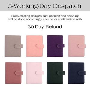 Classeur Budgétaire Hongbo Meilleure Vente en Cuir Saffiano Épi Ondulé 8 Couleurs, 6 Anneaux Noirs, Format A6 Élargi, Système de Budgétisation d'Argent Liquide - Product Image 3