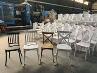 Chaises de réception en métal et PP pour événements en Chine, vente en gros, pour mariages et banquets en extérieur