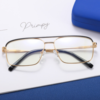 MS 91322 2024 nuevas gafas para hombre, puente de doble nariz, marco de Metal, gafas ópticas con luz azul, diseño de moda personalizado