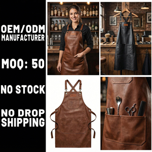 <span class=keywords><strong>Tablier</strong></span> de cuisine, de bar, de barbier, de barista, <span class=keywords><strong>d</strong></span>'<span class=keywords><strong>artiste</strong></span>, de <span class=keywords><strong>peintre</strong></span>, de fleuriste, de travailleur de studio, de salon, en cuir PU microfibre durable personnalisé - Product Image 2