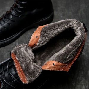 British Style Design Men's Casual Heightening <b>Leather</b> <b>Boots</b> Retro Winter Men's Padded <b>Work</b> <b>Boots</b> Trendy Genuine <b>Leather</b> Shoes - Product Image 5