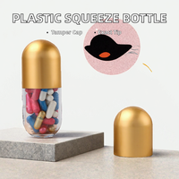 Flacon de pilules en PET en forme de capsule, conteneur en plastique pour médicaments, bouchon à vis pour l'emballage de compléments vitaminiques