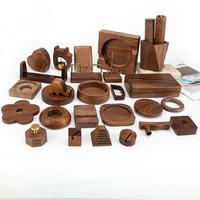 Boîte de rangement autoportante en bois sculpté, personnalisable OEM (couleur et forme), pour décorations d'intérieur, en noyer noir, marque Keyier