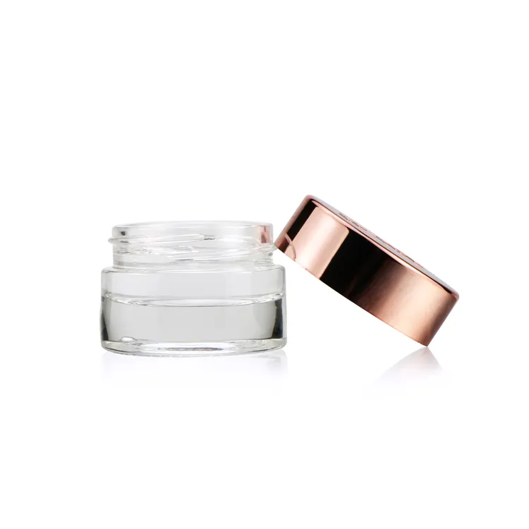 Eco friendly 15 g 1/2 ounce eye serum gel round containers facial cream thick glass mini small jar with lid for skincare
