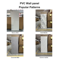 Moderne 1m x 2,4m PVC marmerlook binnenwandbekleding voor douche, PVC douchepaneel voor badkamer, slaapkamer, woonkamer, hotel