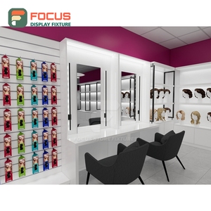 Custom Hair Extension Display Cabinet Glass Door Lockable Drawer Multi Tier Shelf Store Display Cabinet - Product Image 3