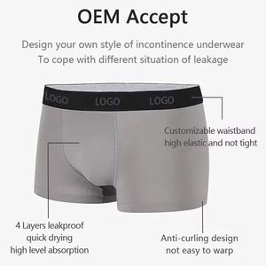 CELINNE <b>Custom</b> Logo Men comfortable <b>Boxer</b> Briefs Mid Rise Knitted Underwear Open fly breathable men's underwear - Product Image 3