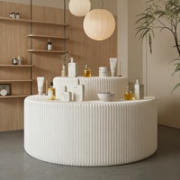 H743 Présentoir pliant télescopique multifonctionnel en papier accordéon, Meuble de présentation, Table îlot, Décoration de mariage