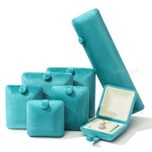 Nouvelle boîte à bijoux en velours personnalisée avec logo, pour pendentifs et bagues, emballage haut de gamme pour bracelets de mariage - Product Image 3