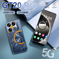 Nuevo Teléfono Inteligente GT20 Pro 7.3 con Android 14, Pantalla OLED, 16+1TB, 2K, 144Hz, 108MP, 7800mAh, LTE, CDMA, Bajo Costo, Transfronterizo