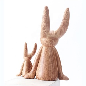 Bricolage <span class=keywords><strong>pour</strong></span> articles cadeaux Décoration intérieure contemporaine Ornements Grain de bois <span class=keywords><strong>Lapin</strong></span> assis Résine Décoration Artisanat - Product Image 5