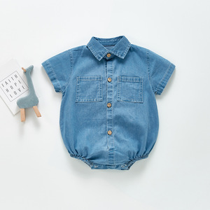 Bage Offre Spéciale bébé vêtements d'été Denim robe barboteuse salopette jean jupe sans manches solide uni teint pour bébé filles enfants - Product Image 6