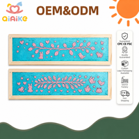 Papan Sensorik Kayu Montessori Papan Gambar Kreatif Panel Dinding Kain Payet untuk Peralatan Ruang Belajar Mainan Autisme