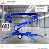 Diskon 10m ~ 16m hidrolik elektrik Spider Man, pengangkat Cherry Picker Trailer Boom Lift