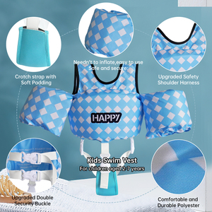 Chaqueta de natación de seguridad para niños de 2 a 7 años, anillo de brazo flotante, puente de Charco personalizado, chaleco de natación para bebés - Product Image 5