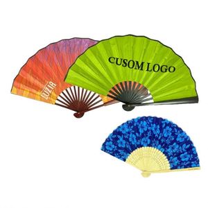 Abanico de Bambú Artesanal de 33 cm con Bordado Personalizado, Estilo Hada, Recuerdo de Boda Único con Tela Personalizada - Product Image 1