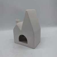 Maison de Noël Articles de luxe en céramique porcelaine maisons blanches pour la décoration de bureau avec lumière LED