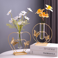 Home Kunstbloem Metalen Hydrocultuur Vaas Arrangement Bureau Tafel Handgemaakt Relatiegeschenk Decor