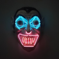 Masque lumineux EL à œil de ressort en PVC pour fête d'Halloween, accessoires d'ambiance d'horreur amusants, best-seller des ventes transfrontalières