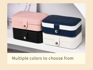 Nuevo estilo, pendiente de viaje, anillo, collar, caja de almacenamiento de joyería, caja de regalo de cuero impermeable, organizador para mujer - Product Image 4