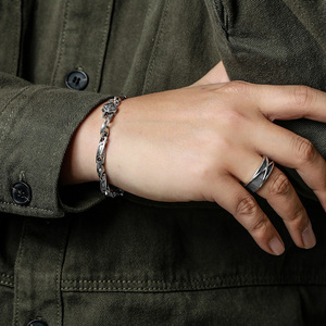 Pulsera y Collar de Plata de Ley S925 al por Mayor para Hombre, Estilo Retro, con Mantra <span class=keywords><strong>Om</strong></span> Mani <span class=keywords><strong>Padme</strong></span> Hum, Joyería Punk Rock Hiphop - Product Image 5