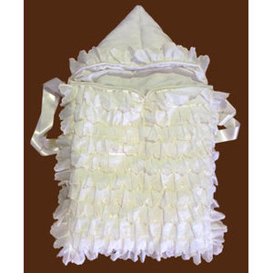 Sacco a Pelo Bianco con Bordo Ondulato - Product Image 1