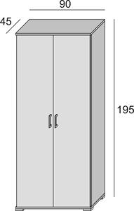 Armoire moderne à 2 portes, armoire de rangement pour vêtements, armoires en bois, chambre à coucher avec étagères et tiroirs - Product Image 4