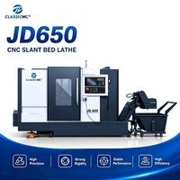 Tour CNC à double broche et banc incliné JD650 pour la production synchrone en série de mini-échelles de tiges automobiles