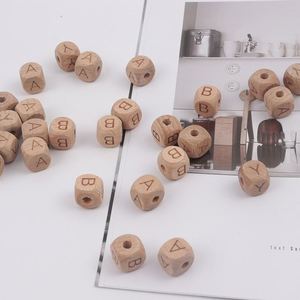 12mm Square Beech Wood Alphabet Beads for DIY Pacifier <b>Clips</b> and Baby Teethers Ideal for Handmade Baby Gifts Personalized - Product Image 1