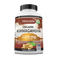 Suppléments à base de plantes Huile de graines noires de mousse de mer biologique Poudre d'extrait de racine d'Ashwagandha Capsules Kapseln Ashwagandha