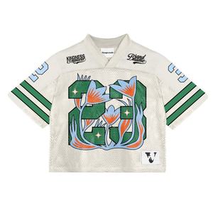 Camiseta de Práctica de Poliéster Personalizada para Competencia de Moda, Estilo Oversize, Malla, Jersey de Fútbol Americano Retro - Product Image 1