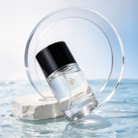 Flacon de parfum en verre rond transparent de 50 ml avec pompe pulvérisatrice, conteneur de parfum, emballage cosmétique avec logo personnalisé