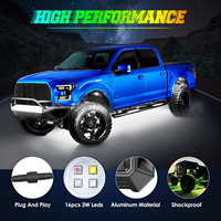 Nuevas Luces LED RGBW Pequeñas, Juego de 4 Luces para Ruedas, Control por Aplicación, IP68 Impermeables, Alta Luminosidad, Luces Todoterreno para Camionetas UTV