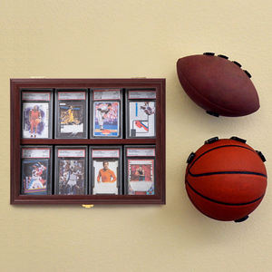 8 Graded Sports Card Display Case <b>Wall</b> Mount With Acrylic UV Protection Rectangle <b>Framed</b> MDF Material Sports Card - Product Image 6