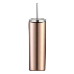 Gobelet isotherme en acier inoxydable brossé de 20 oz avec paille à visser - Product Image 6