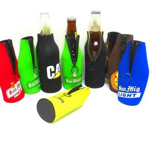 Custom Large Capacity 330ml Neoprene Bottle Cooler Soft Durable Eco-Friendly Light <b>Weight</b> Zipper Closure Foldable for Wine - Product Image 2