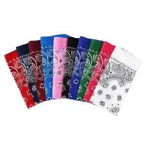 Puedes diseñar tu propia bufanda de pañuelo multicolor, pañuelo cuadrado de algodón con estampado de logotipo personalizado, 100% algodón