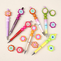 Perles en silicone Fleur de cerisier, stylo perlé, accessoires décoratifs DIY, porte-clés, bijoux, vente en gros