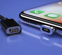 Cordon tressé en nylon à charge rapide 3 en 1, câble d'alimentation USB avec connecteur magnétique interchangeable pour téléphone électronique et ordinateur portable