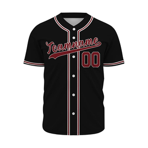 Maillot de baseball personnalisable en polyester 100 % écologique de haute qualité, col en V, manches courtes, motif uni, tendance sportive - Product Image 3