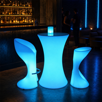Table de bar portable lumineuse, meubles LED imperméables pour boîte de nuit, table haute de cocktail illuminée, meubles LED pour club, vente en gros