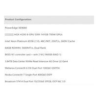 PowerEdge XE9680 en Stock, 6U para Montaje en Rack, 2048GB 3.84T NVME, Fuente de Alimentación de 2400W, H-200 8CH, Modelado Digital con IA, Procesador Intel de 2.1GHz